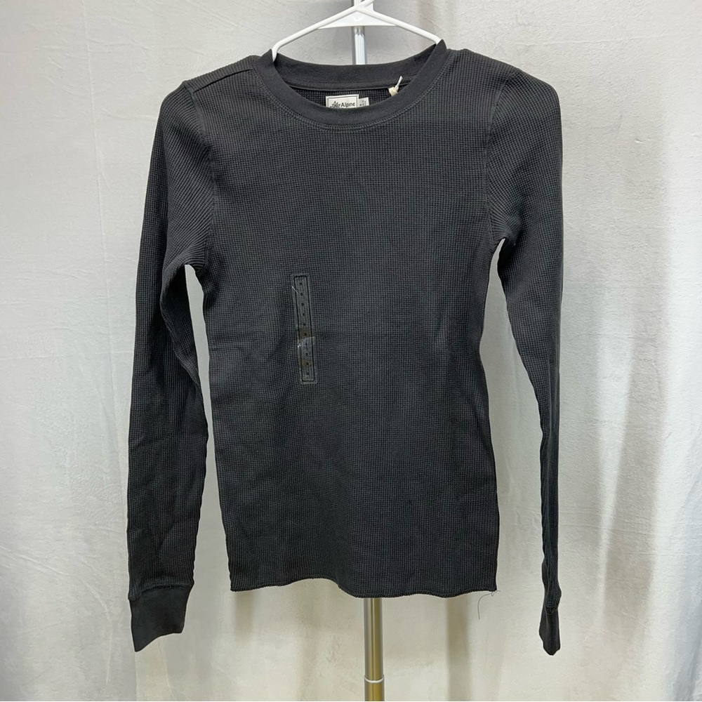 Alpine Design Women's Midnight Black Long Sleeve Waffle Tee small